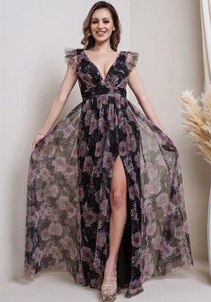 Flora Tulle Dress in Black