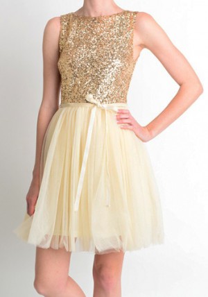 Soft Spoken Dress in Gold
