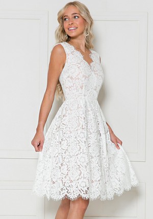 Eliza Lace Dress in White