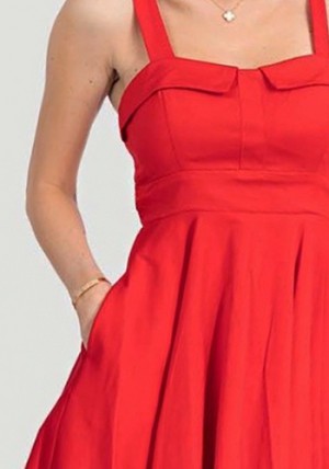Summer Sweetheart Dress in Solid Red