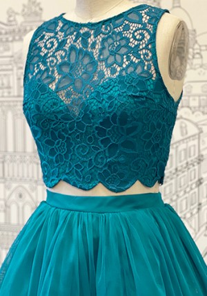 Teal Dreams Two Piece Dress
