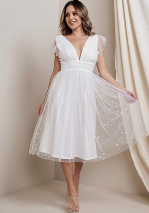 Stella Midi Dress in White