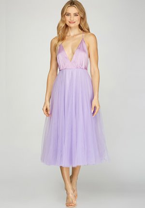 Dolly Up Tulle Dress in Lilac