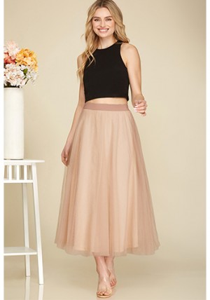 What A Tease Tulle Skirt in Tan