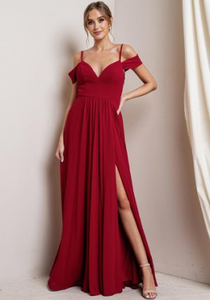 Estelle Dress in Cranberry Red
