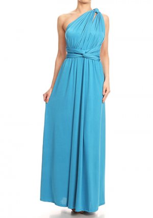 Maxi Convertible Dress in Turquoise