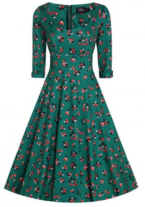 PRE-ORDER: Scarlette Dress in Green Cherry