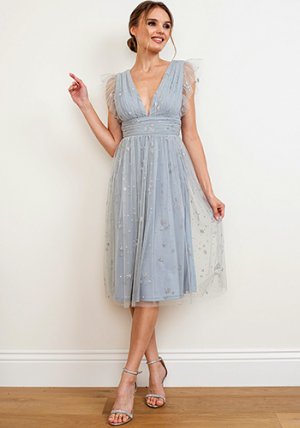 PRE-ORDER: Stella Midi Dress in Powder Blue