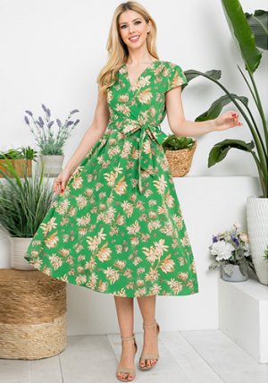 Green Space Midi Dress