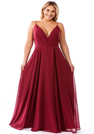 Bella Dress in Burgundy - PLUS