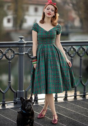 PRE-ORDER: Lily Dress in Green Tartan