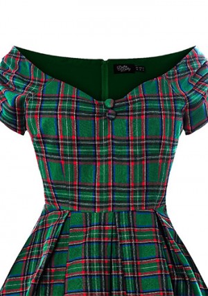 PRE-ORDER: Lily Dress in Green Tartan