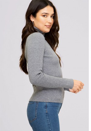 Turtle Neck Sweater - Grey