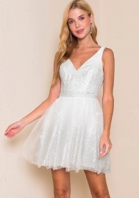 Snow Angel Dress in Glittering White