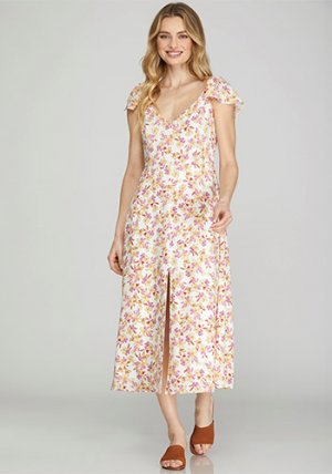 PRE-ORDER MAY: Meadow Muse Midi Dress in Cream