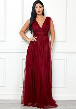 Melody Soft Tulle Dress in Burgundy