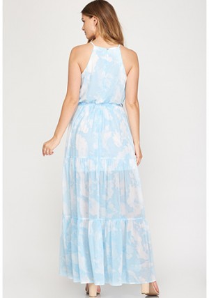 Cotton Candy Maxi Dress in Blue