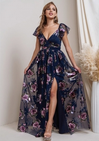 Belinda Dress in Navy Floral