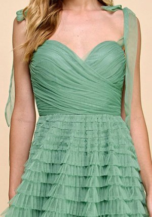 Grace Tiered Tulle Dress in Pistachio