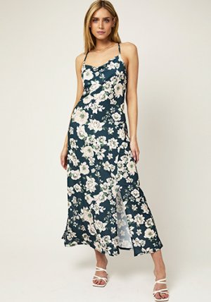 Boat Party Dress in Green Floral