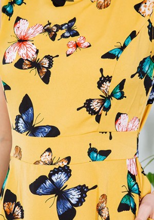 PRE-ORDER SEPTEMBER: Yellow Butterflies Dress