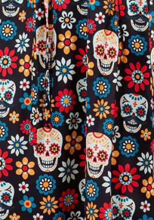 French Cafe Dress in Sugar Skull - PLUS