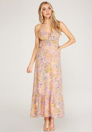 I Love Your Accent Maxi Dress in Peach