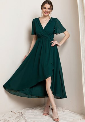 Amanda Dress in Hunter Green