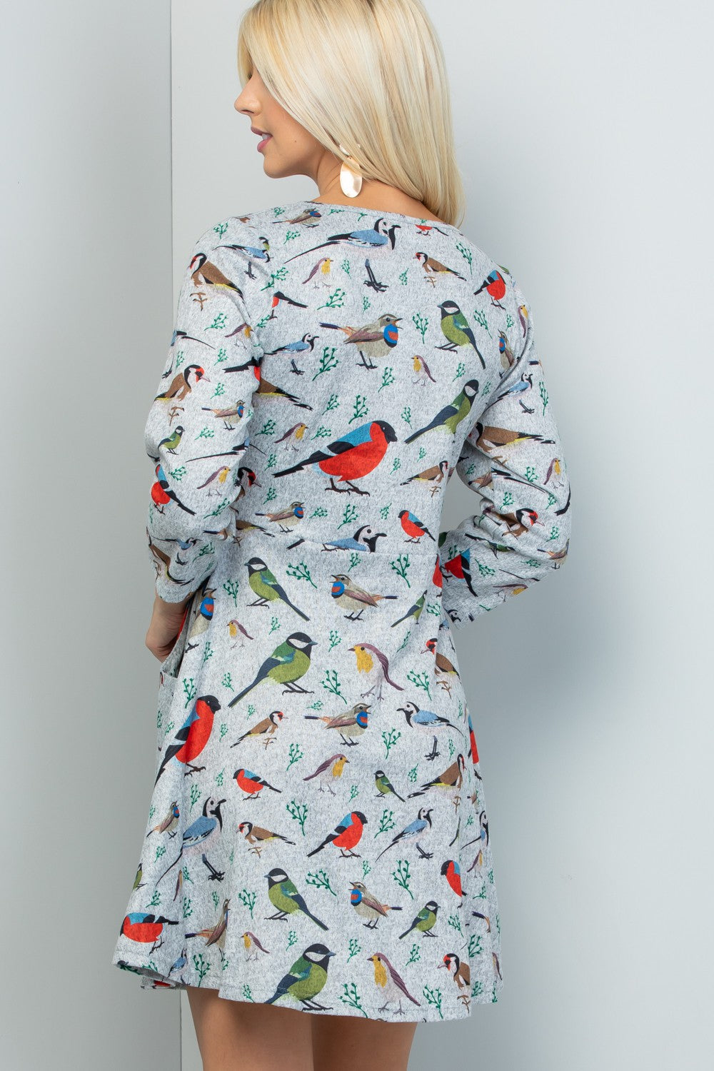 Multi Bird Sweater Dress