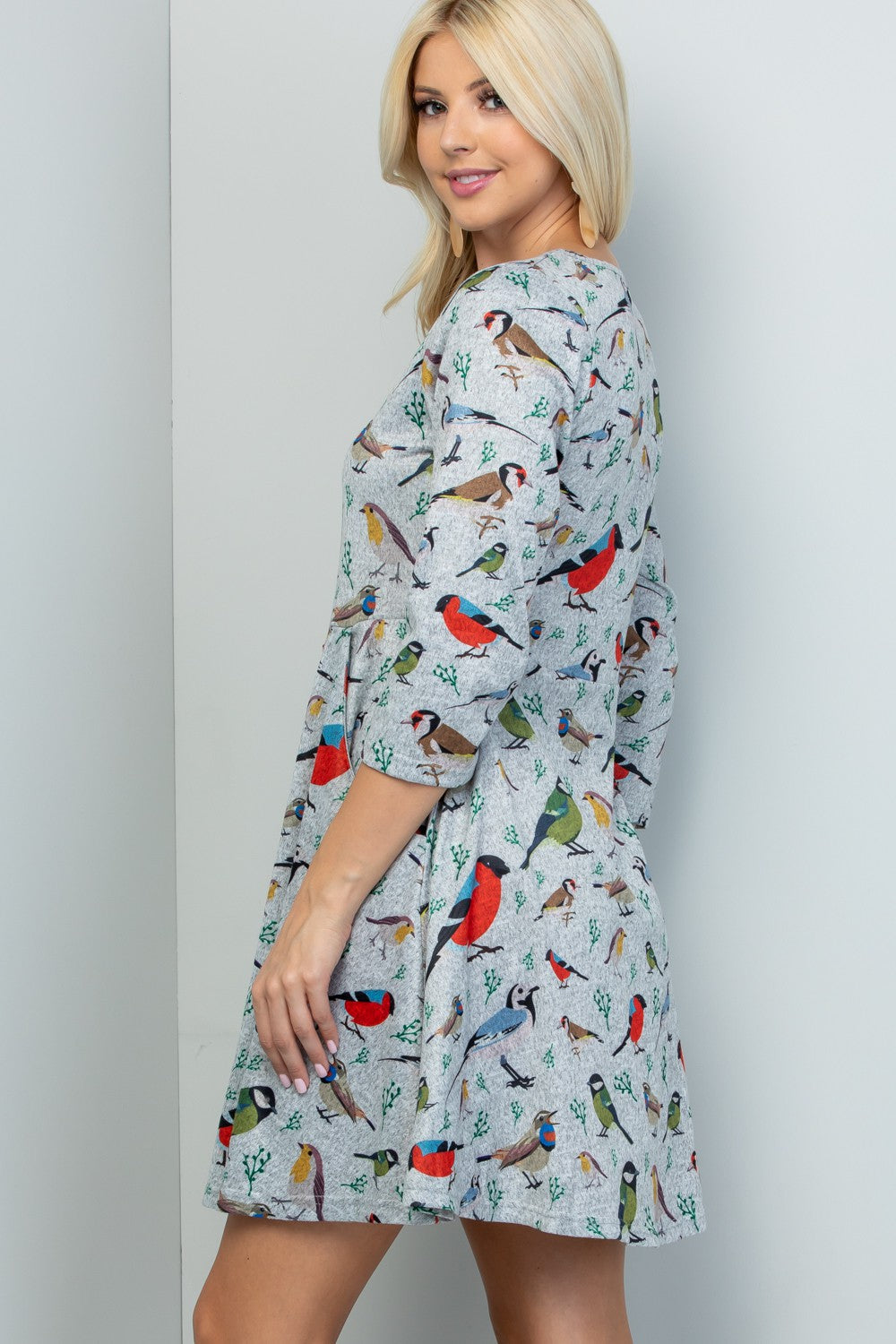 Multi Bird Sweater Dress