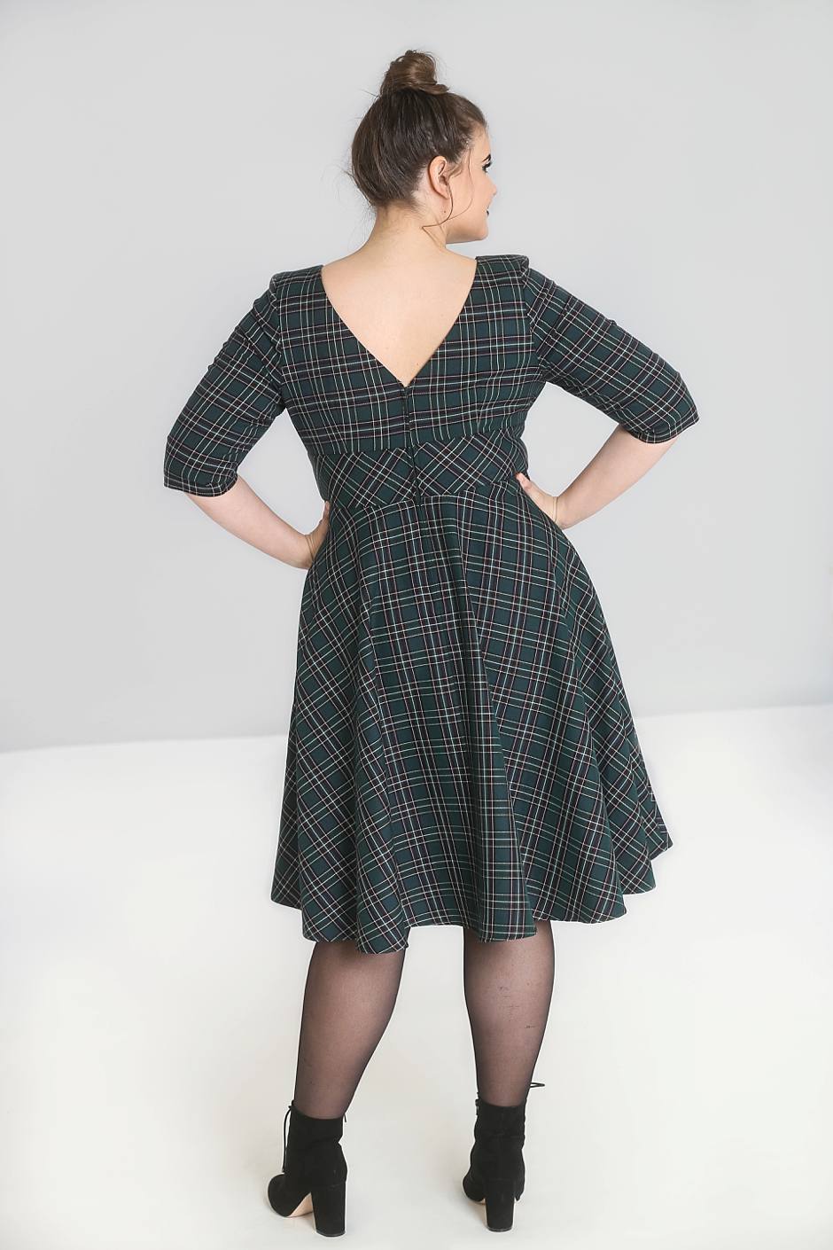 PRE-ORDER: British Accent Dress in Green Tartan