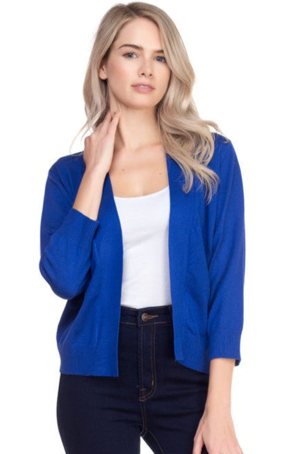 PRE-ORDER: Open Front Short Cardi in Royal Blue