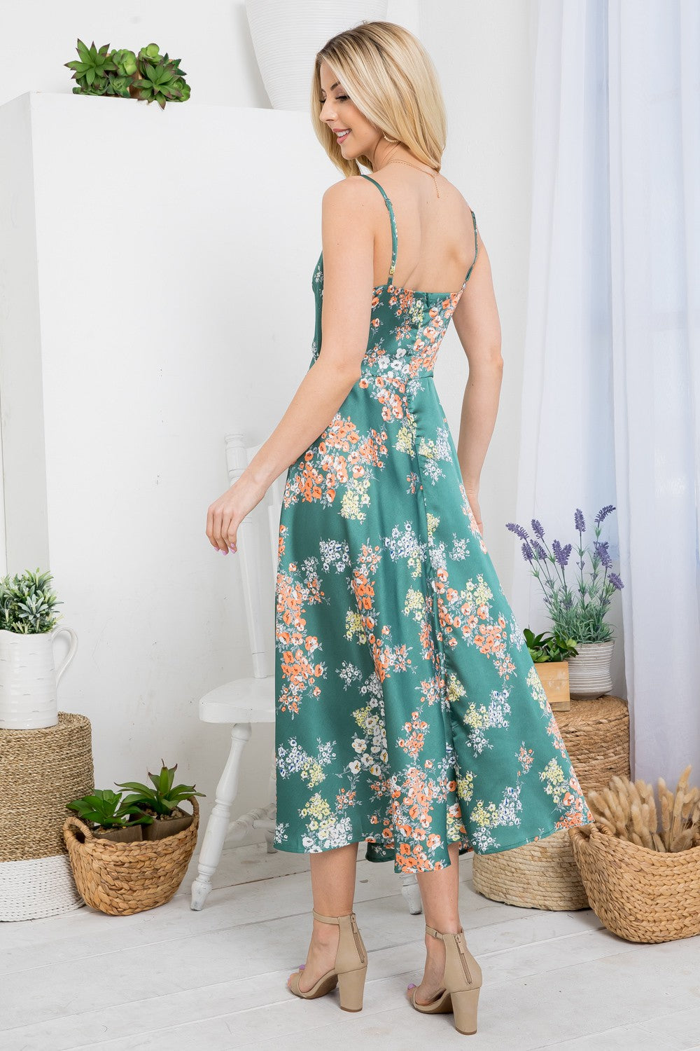 PRE-ORDER: Just Visiting Dress - Green Floral