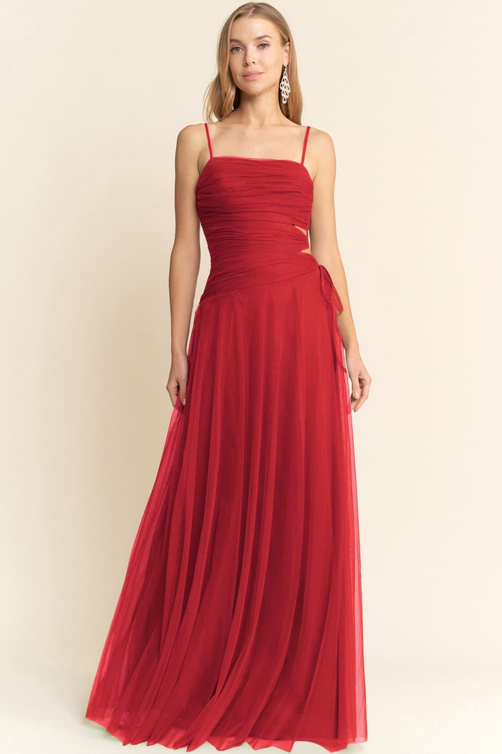 Olivia Tulle Dress in Red