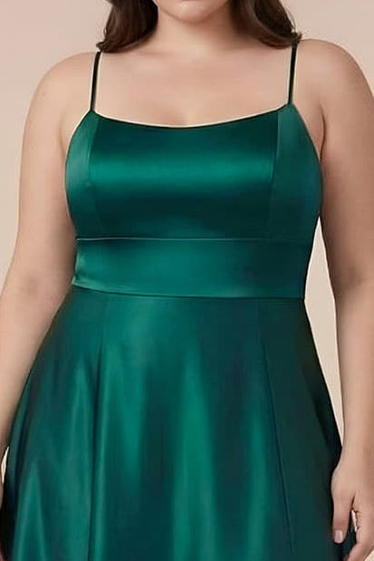 Catalina Satin Dress in Peacock - Plus