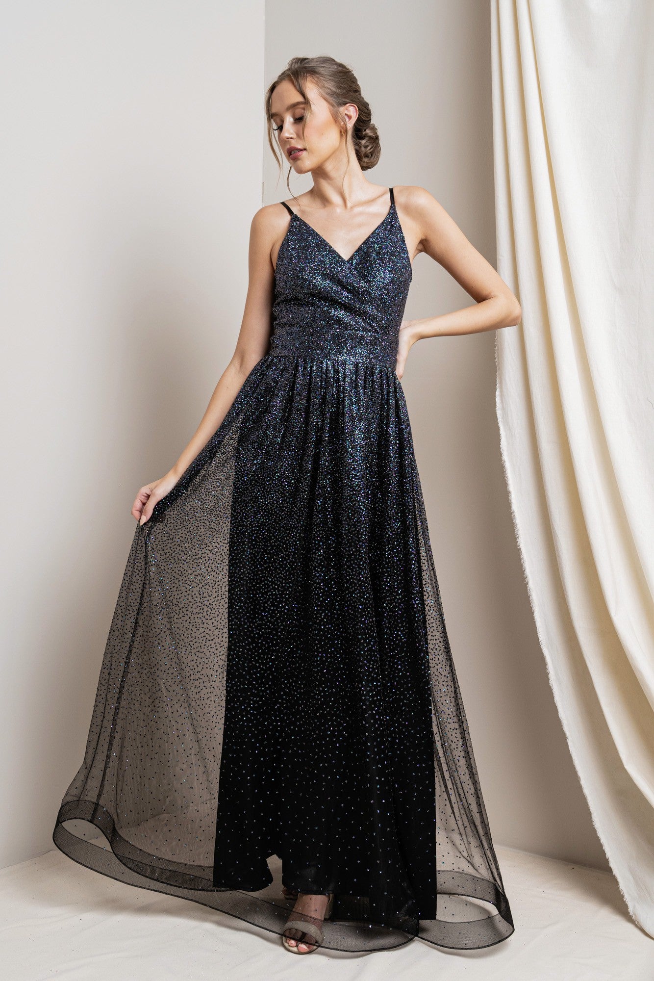 Angelique Dress in Galaxy Black