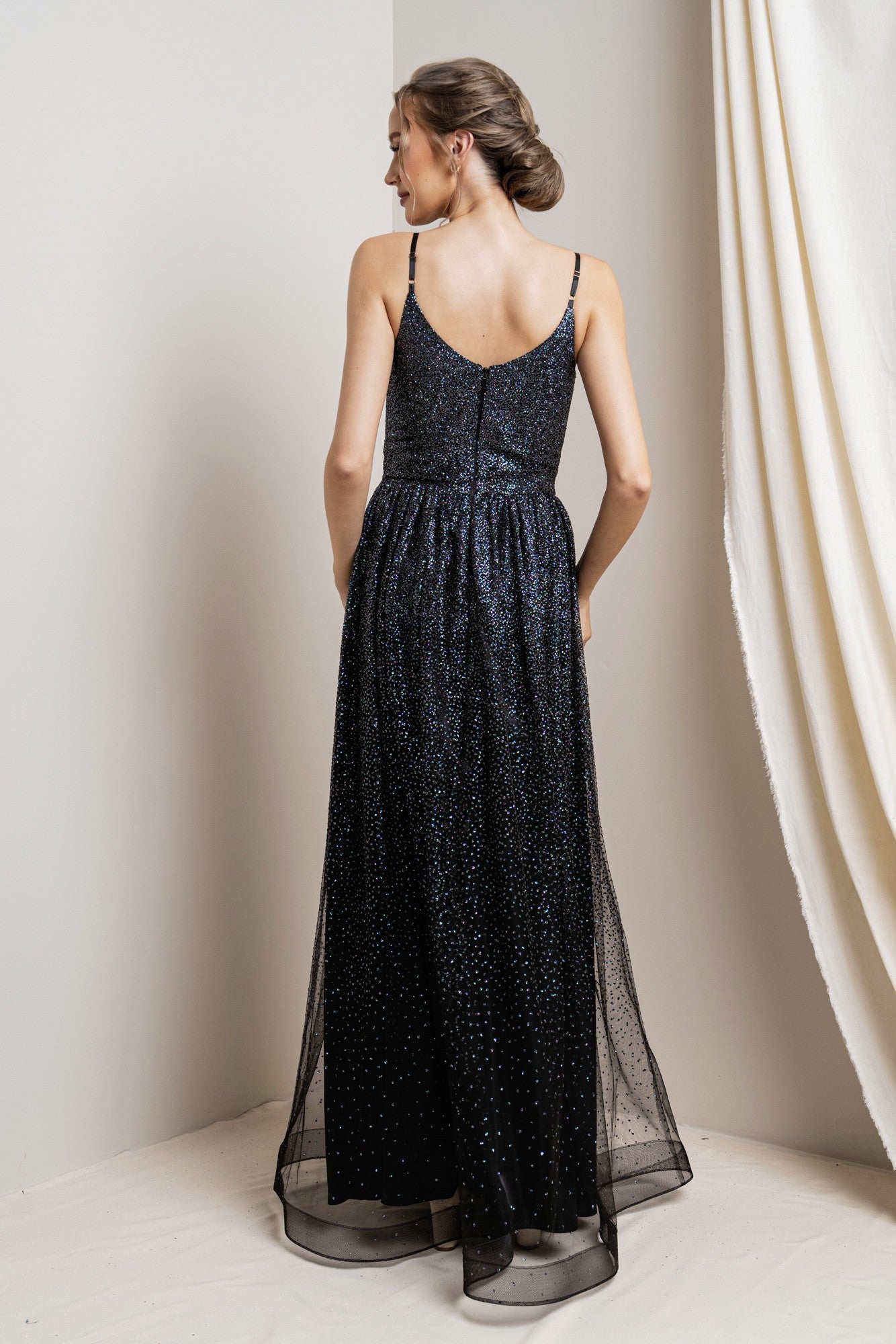 Angelique Dress in Galaxy Black