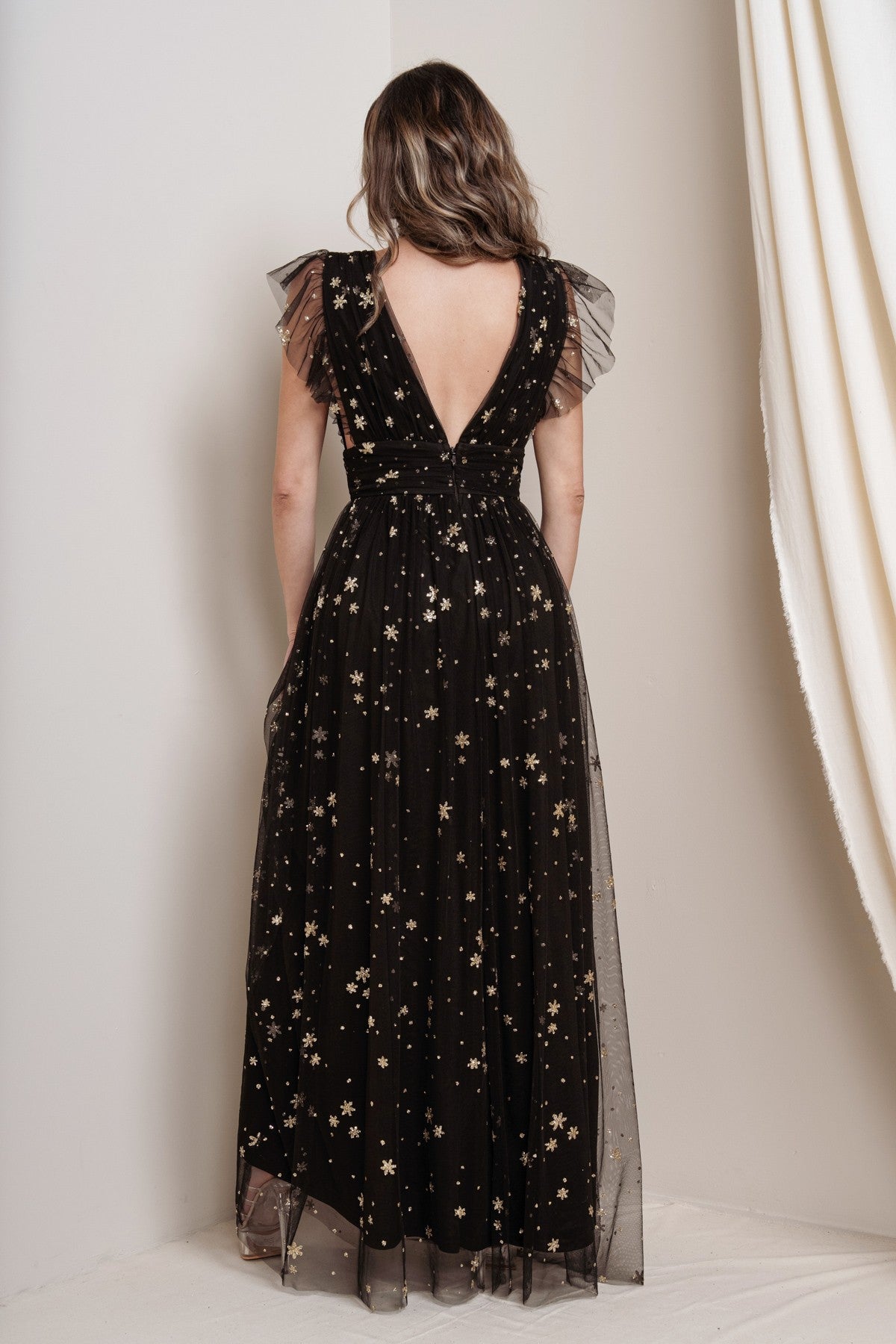 Stella Dress in Black and Gold