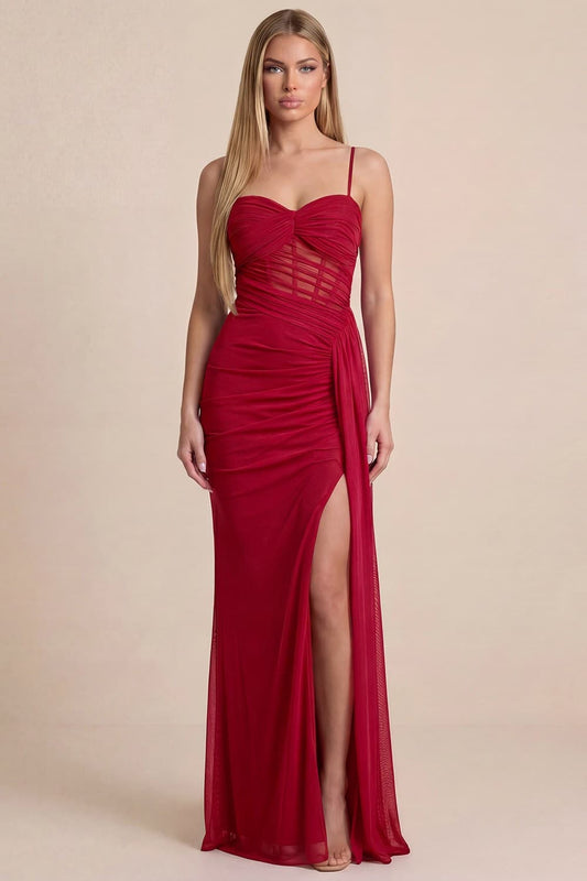 Margot Mesh Dress in Red