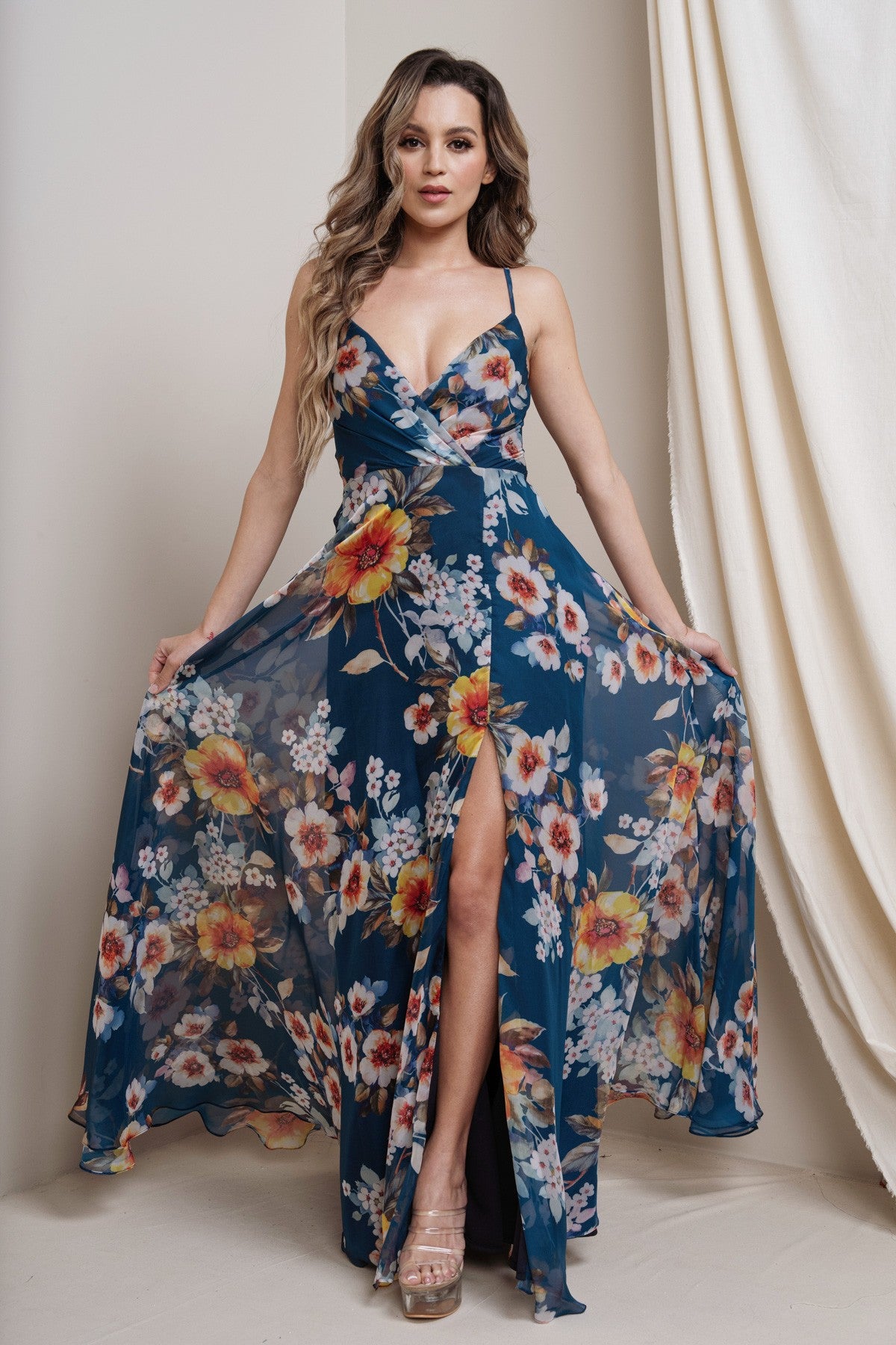 Bella Dress in Teal Floral