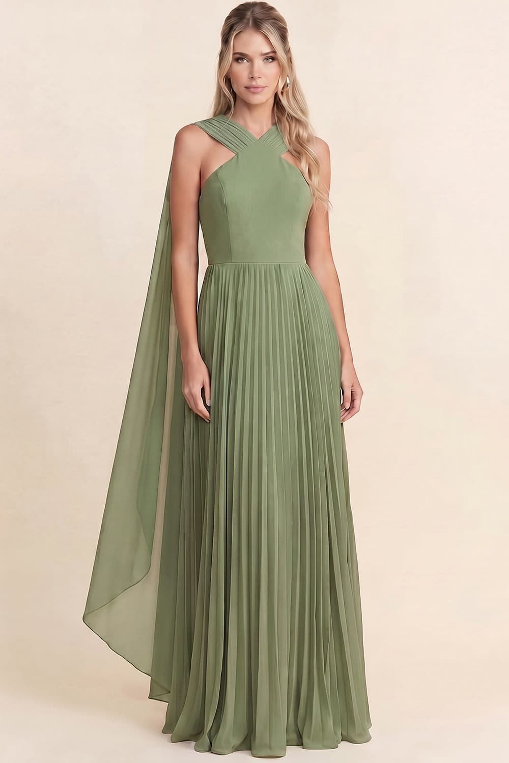 PRE-ORDER: Pleated Dress in Sage