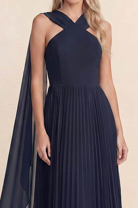 PRE-ORDER: Pleated Dress in Navy