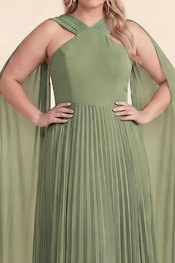 PRE-ORDER: Pleated Dress in Sage- PLUS