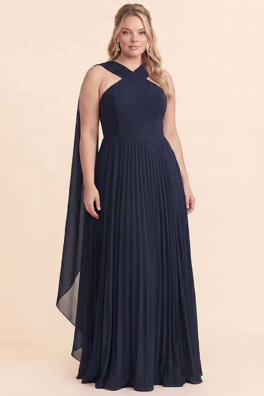 Renata Dress in Navy - PLUS