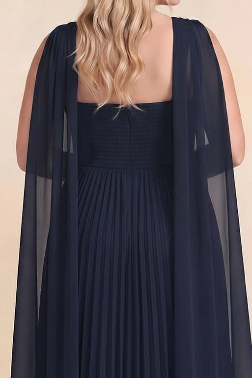 PRE-ORDER: Pleated Dress in Navy - PLUS