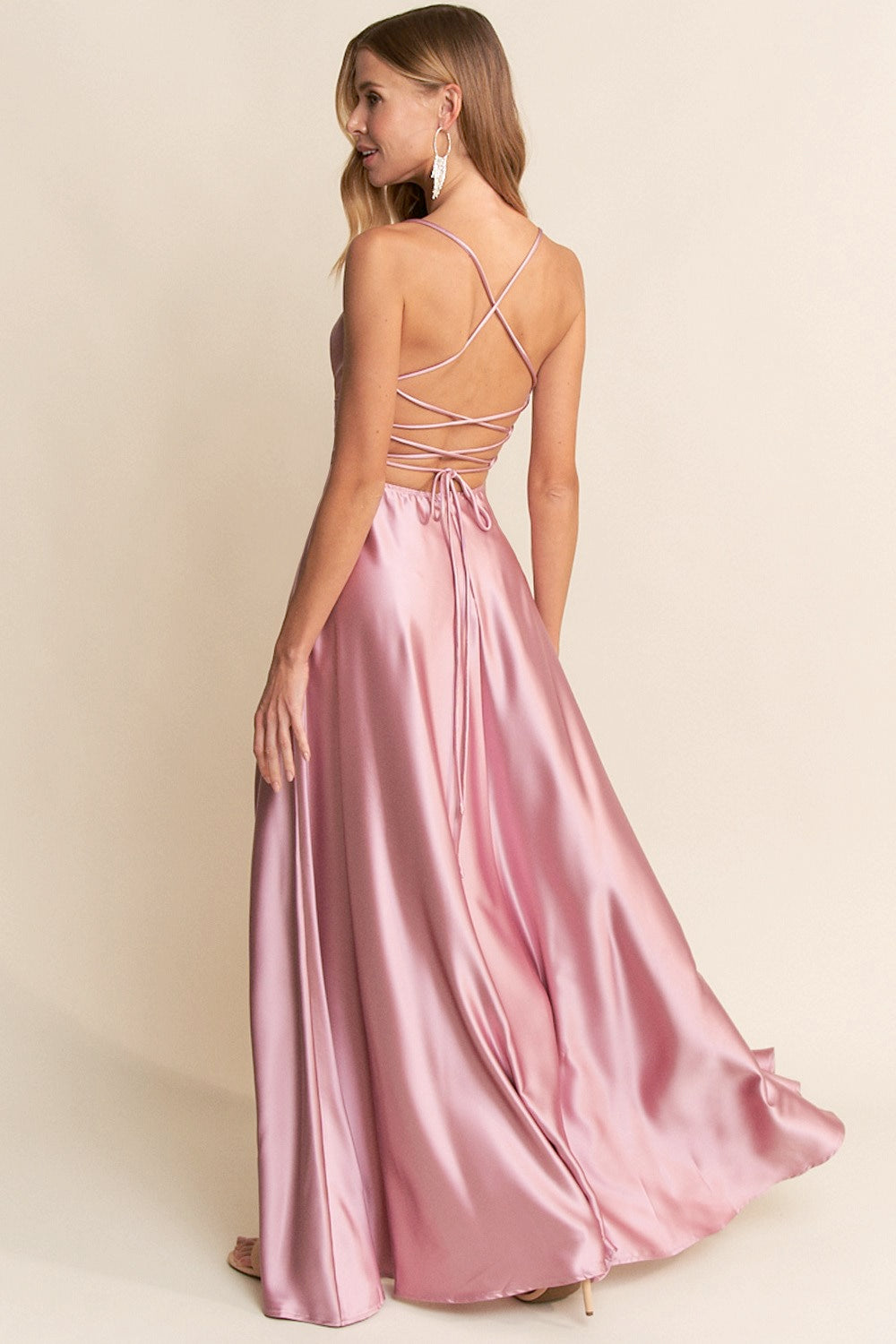 PRE-ORDER: Catalina Satin Dress in Rose