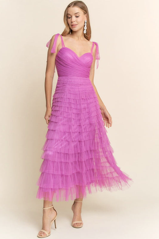 PRE-ORDER: Grace Tulle Dress in Tea Rose