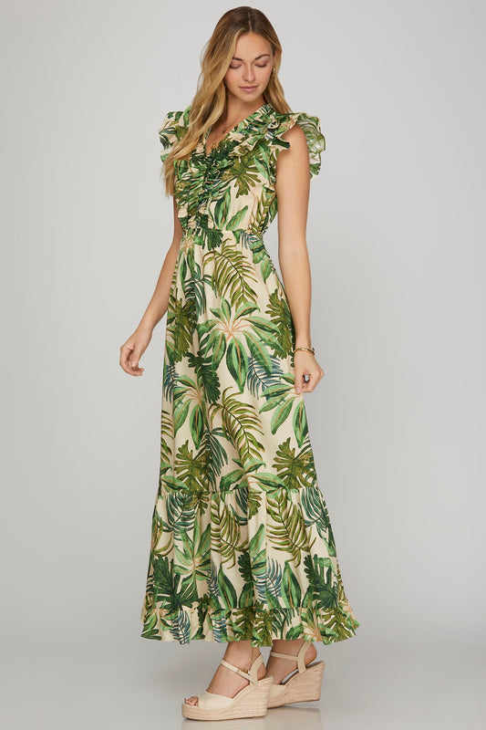 PRE-ORDER: Green Leaf Dress