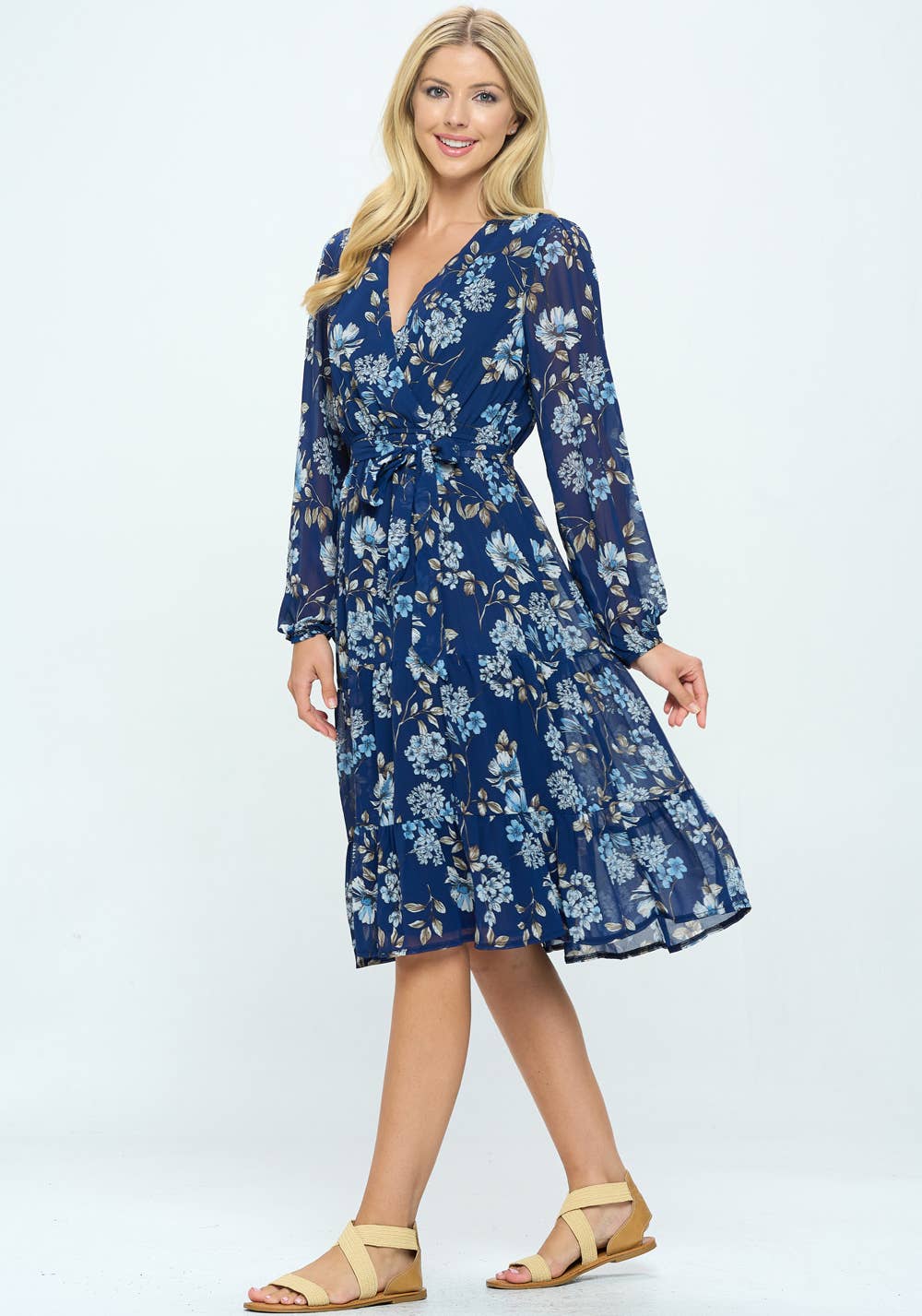 PRE-ORDER: Tea Date Dress in Navy Wild Flowers