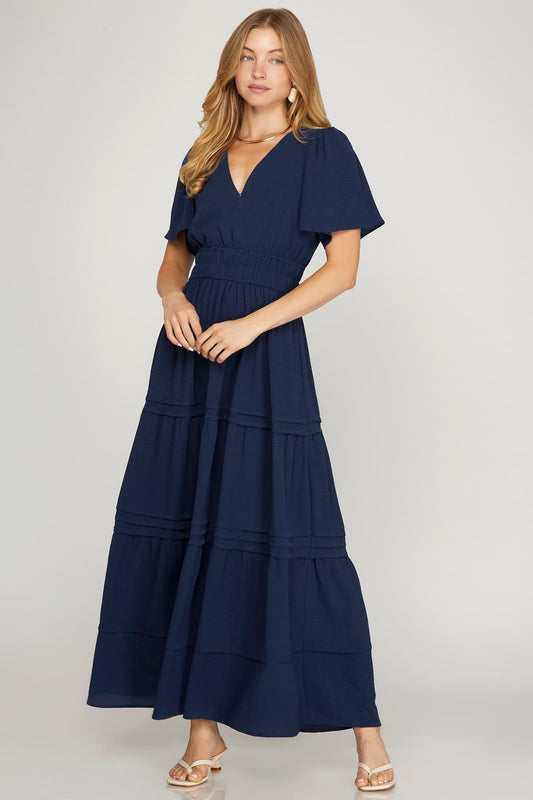 PRE-ORDER: Navy Tiered Dress